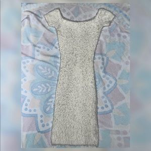 This is a Windsor. White fur. Fuzzy bodycon dress. Worn only once.